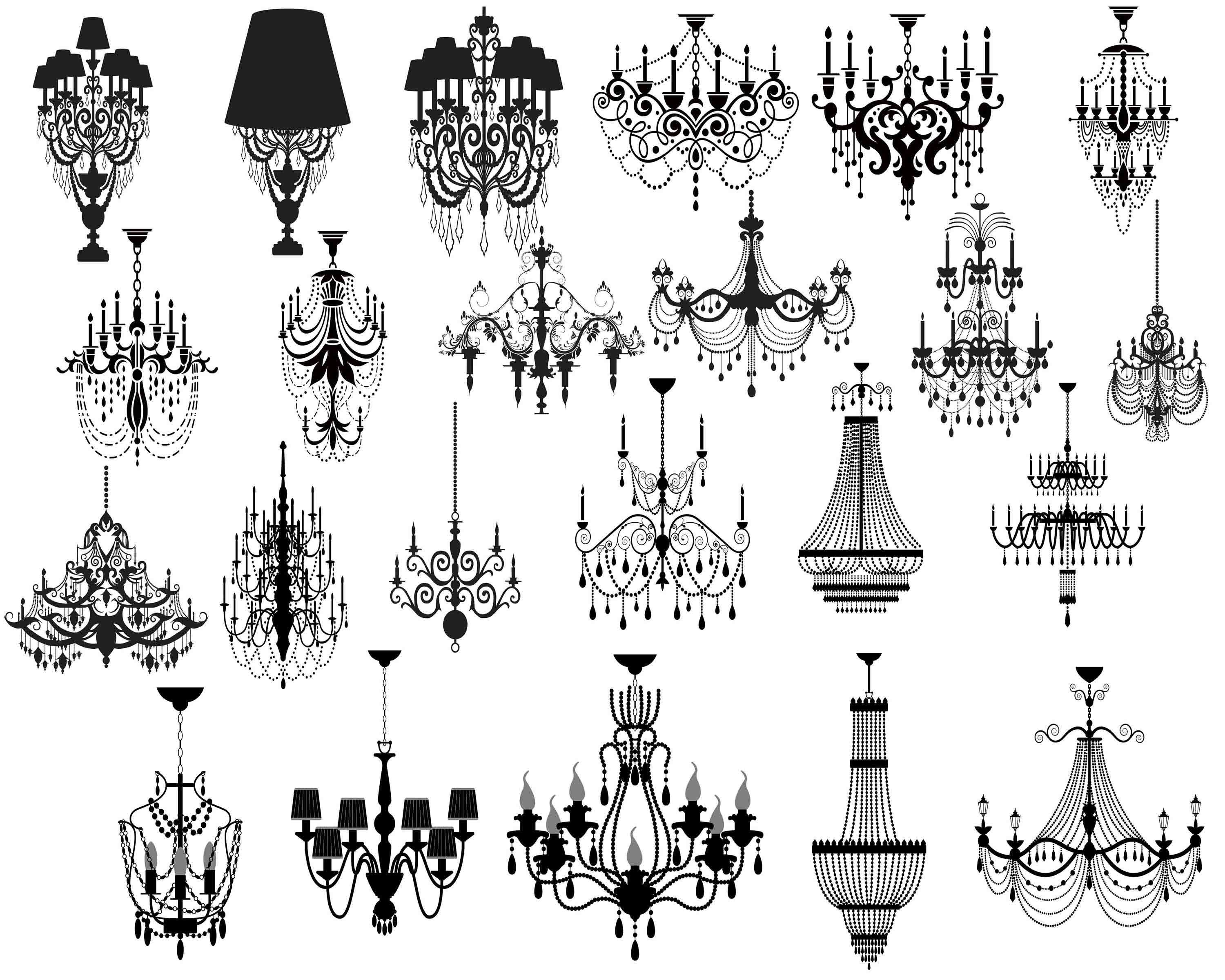 Chandelier Silhouette Clip Art Black Chandelier Wedding