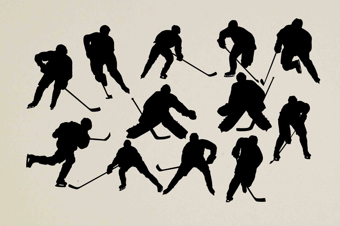 Hockey Silhouettes , Hockey Clipart , Hockey Svg , Hockey Dxf, Sports