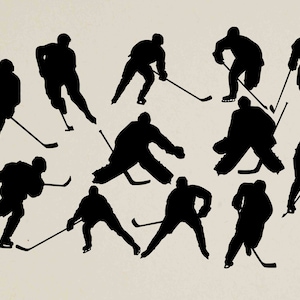Hockey Silhouetten, Hockey Clipart, Hockey svg, Hockey dxf, Sport Silhouette, Sport Clip Art, 12 AI eps dxf svg PNG Kaufe 2 und erhalte 1 GRATIS