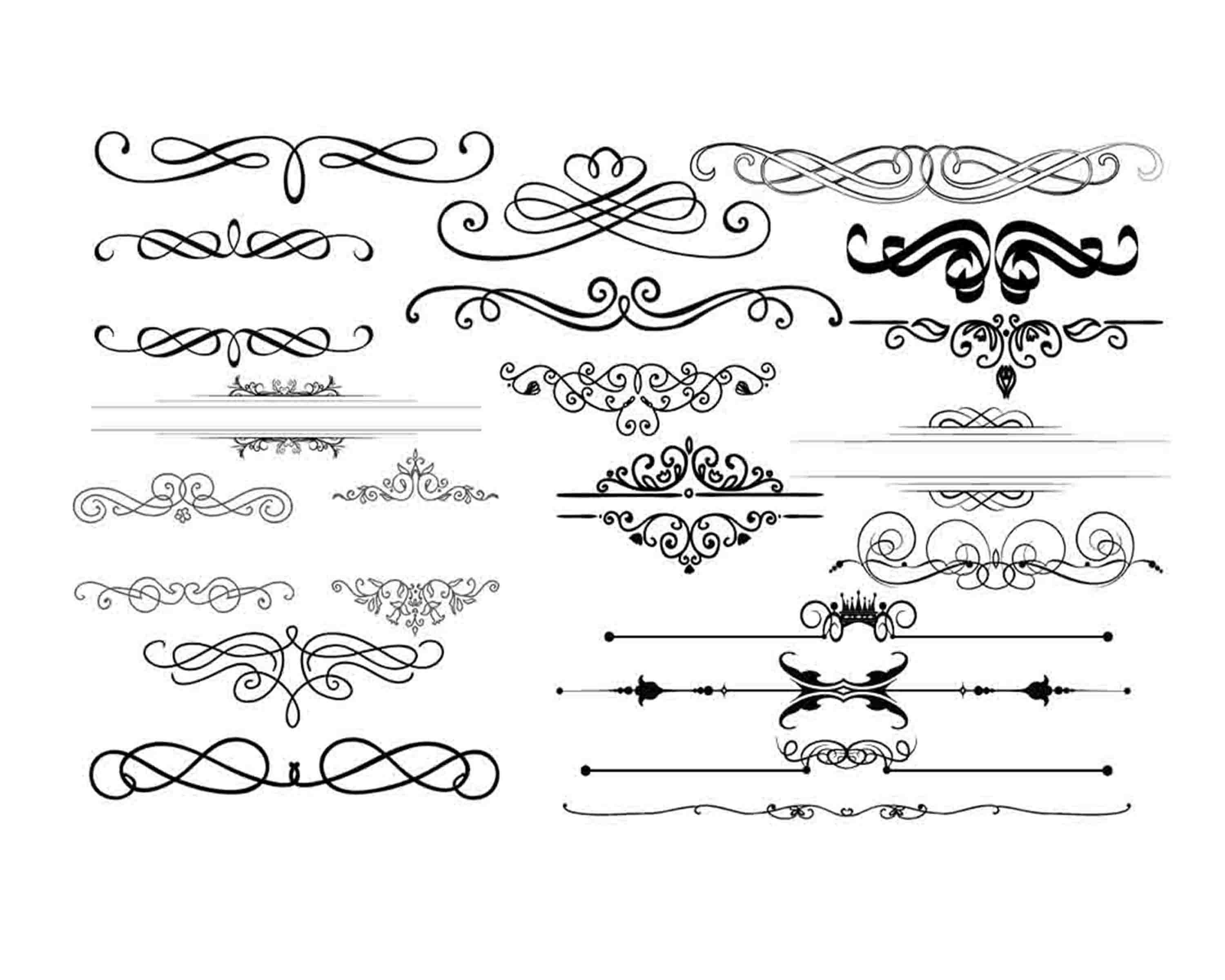 Download Ornament Svg Ornament Clipart Divider Silhouette Ornament | Etsy
