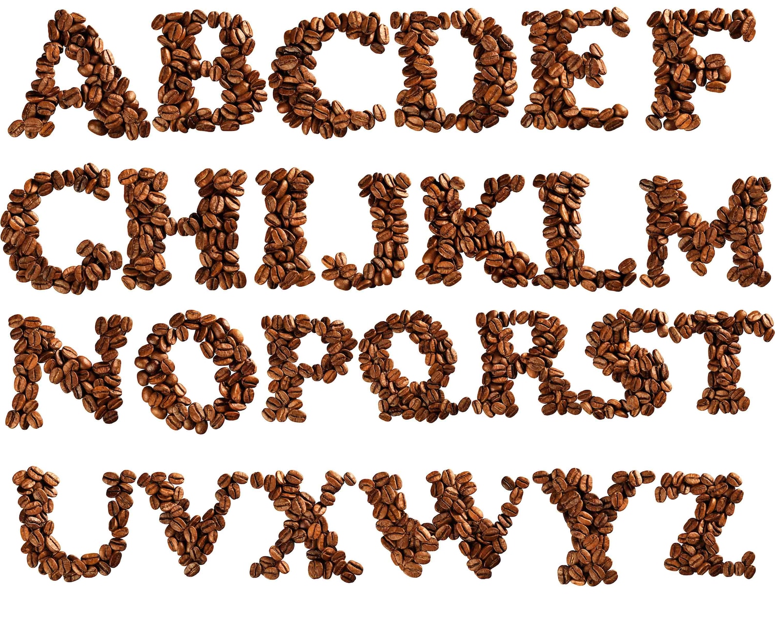 Decorative Font Coffee Font Alphabet Clip Art Digital Font Etsy