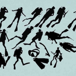 Diving Silhouette, Scuba Dive Clip Art, Scuba Diver svg, Sports Silhouette, Water Sport Clip Art, Scuba Dive DXF  Buy 2 Get 1 FREE
