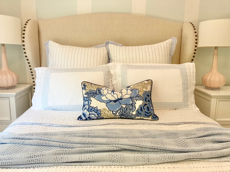 Thibaut Honshu Blue and Beige Designer Lumbar and Square Etsy