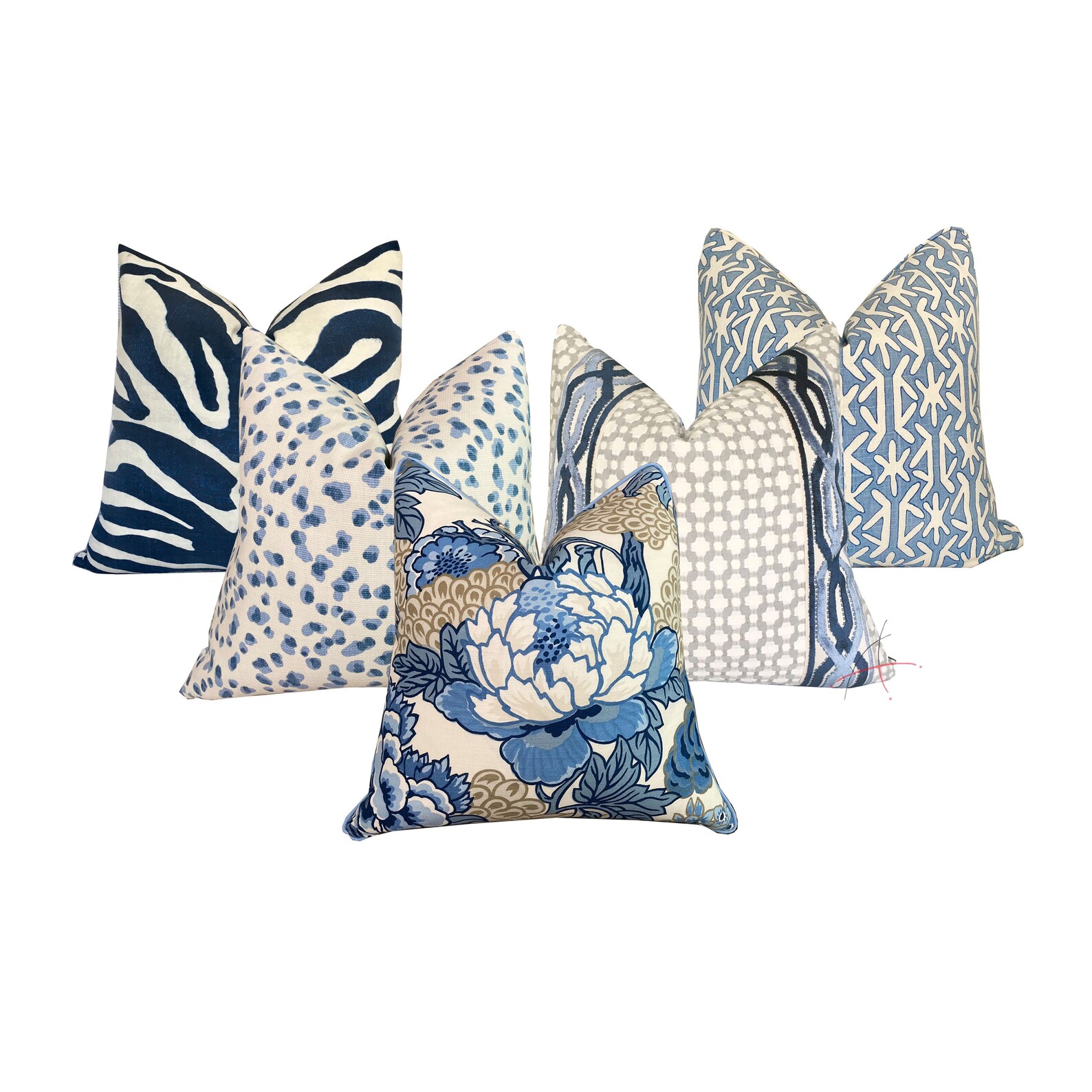 Thibaut Serengeti Navy Designer Pillow Cover Zebra Print Etsy