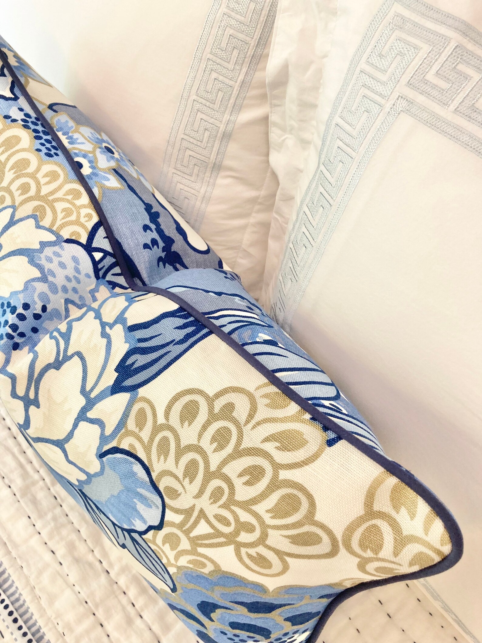 Thibaut Honshu Blue and Beige Designer Lumbar and Square Etsy