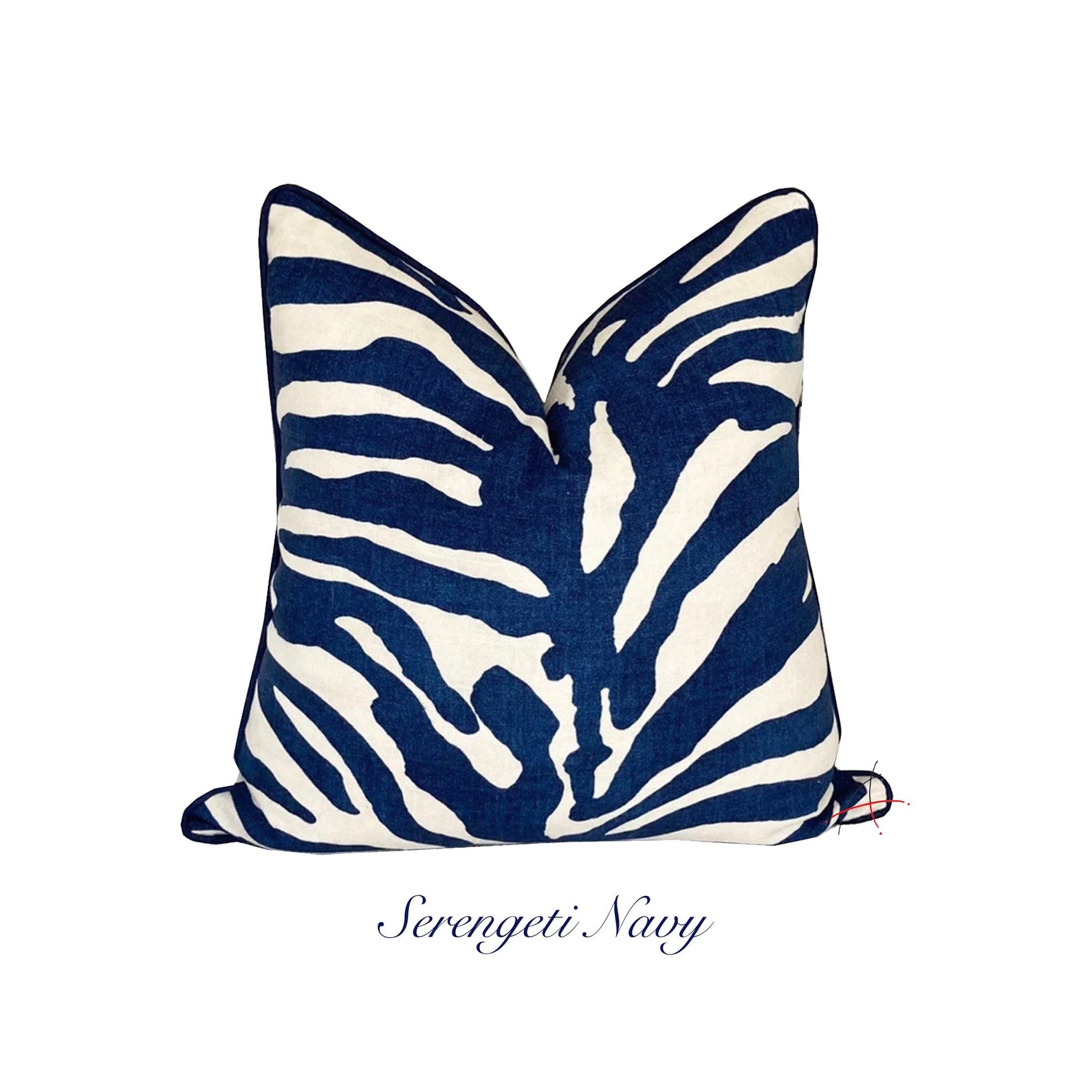 Thibaut Serengeti Navy Designer Pillow Cover Zebra Print Etsy