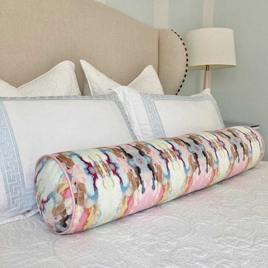 Brooks Avenue Navy Bolster Pillow With Contrast Welt and Etsy