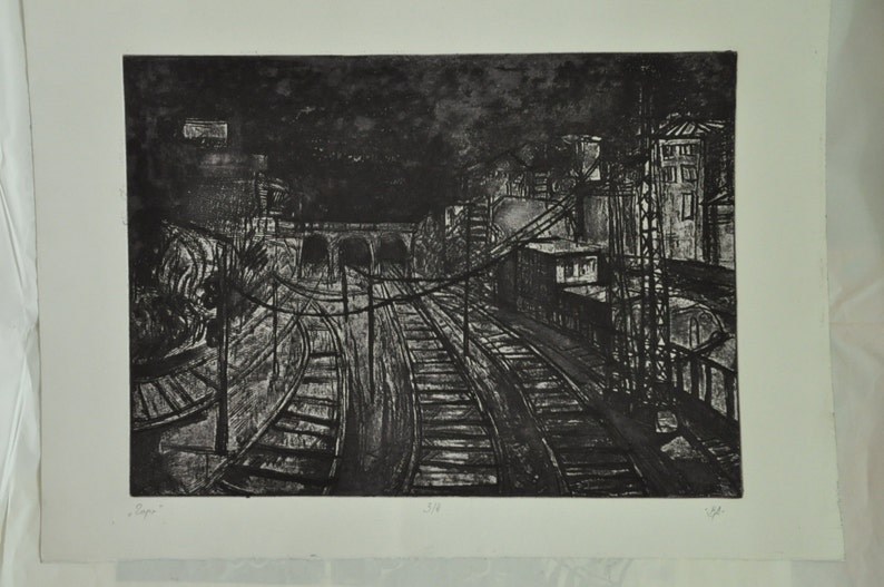 Original Aquatint Etching eauforte graphic technique ink Etsy