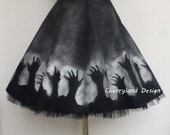 Zombie Skirt/ Handmade Painted Skirt/Skirt and Petticoat