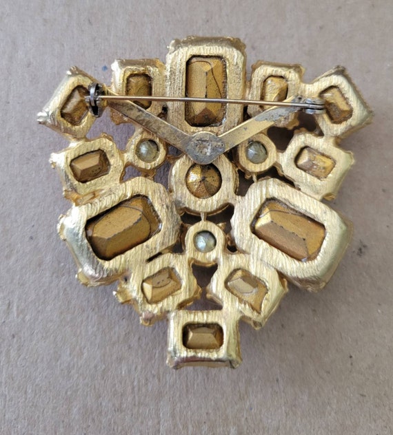 Triangular shaped Rhinestone Pin Brooch.  Beautif… - image 2