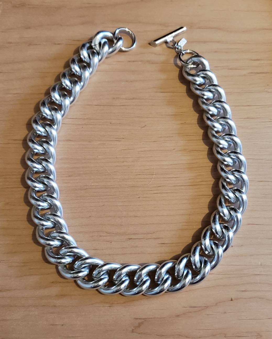 Silver Tone Choker Style Necklace Signed LR Etsy UK