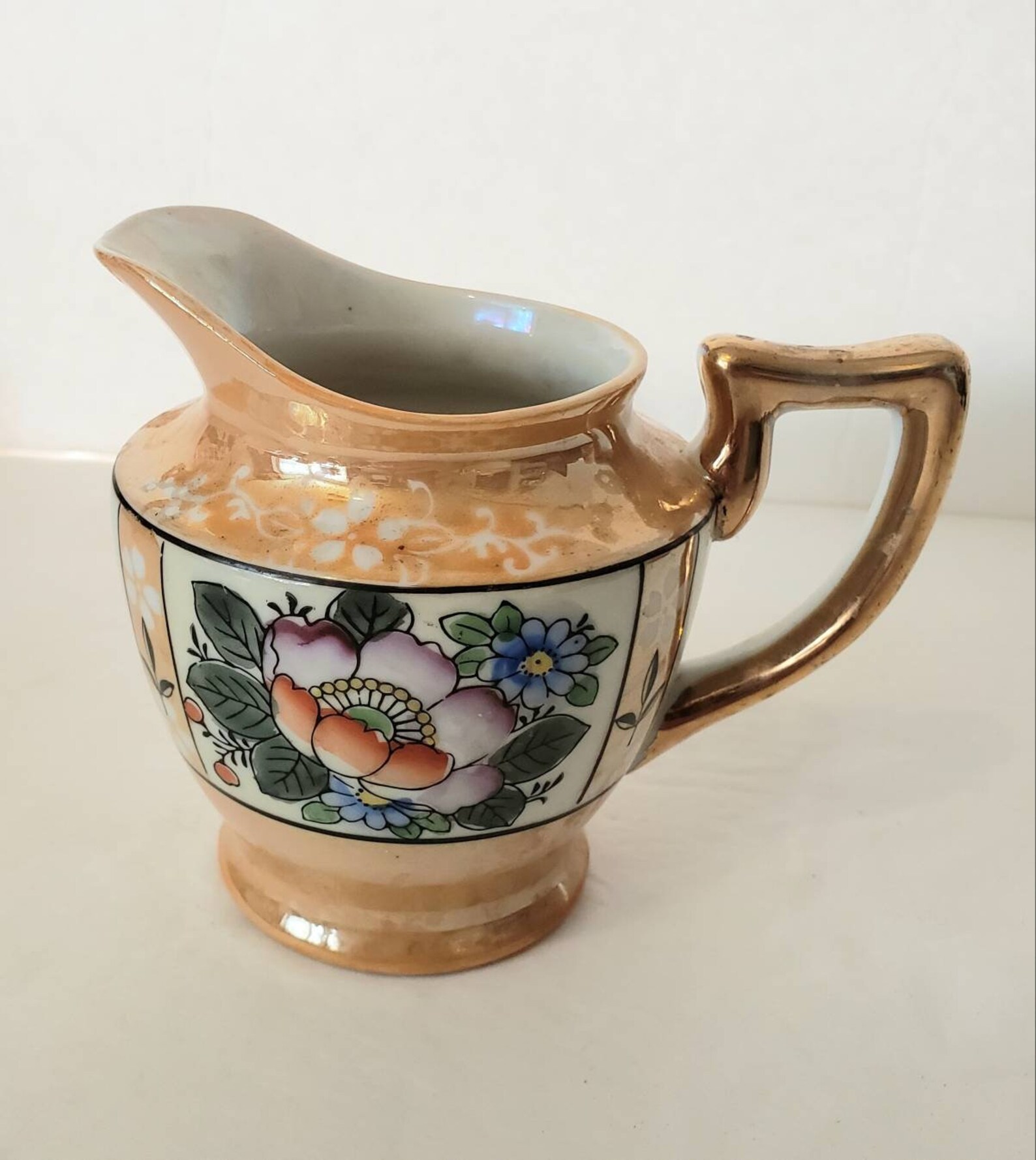 Vintage Lusterware Creamer and Sugar Set Japanese Lusterware Etsy