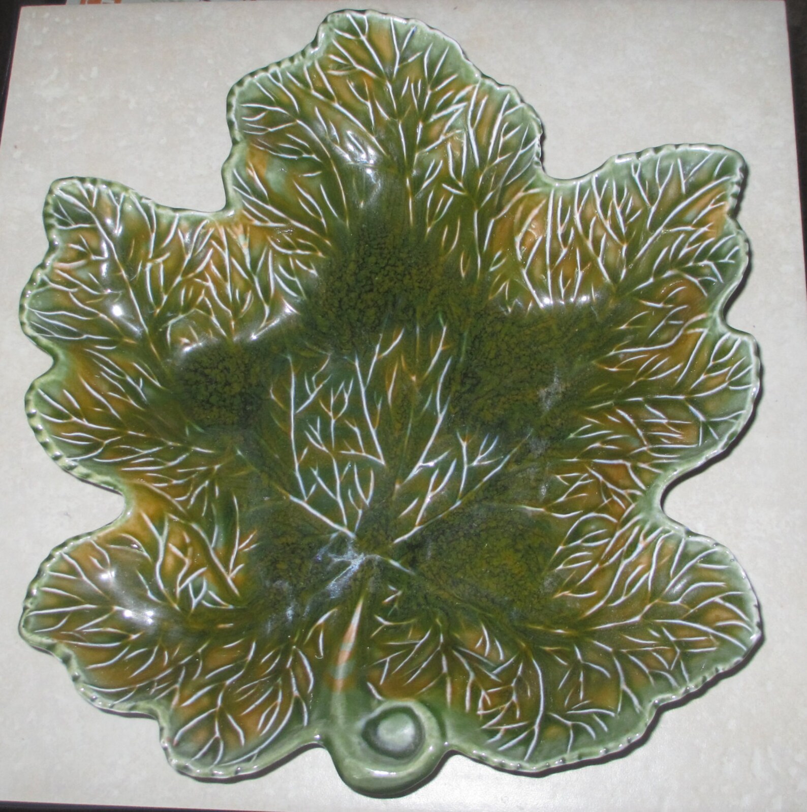 Green Leaf Bowl Large Bowl Etsy