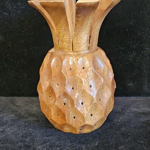 The Monkey Pod Wood Pineapple Toothpick Appetizer Holder 6"