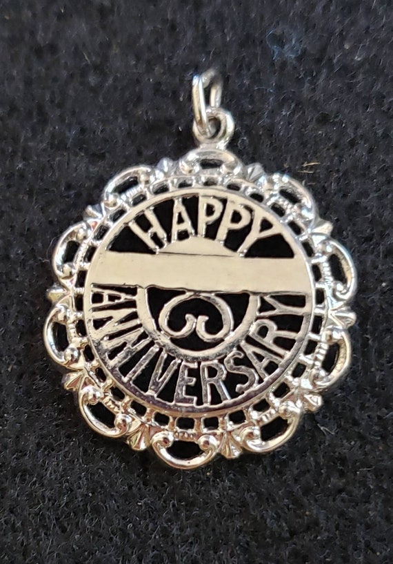 Sterling Happy Anniversary Charm