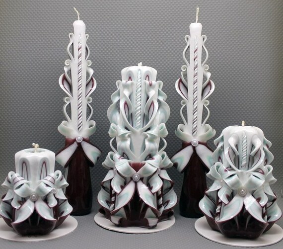 Carved candles Wedding candles Scented candles Votive