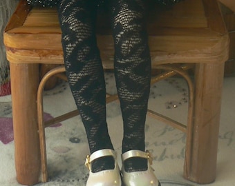 Black lace Blythe doll socks Handmade in Paris