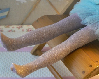 Pastel pink Blythe socks Blythe hosiery handmade in Paris France