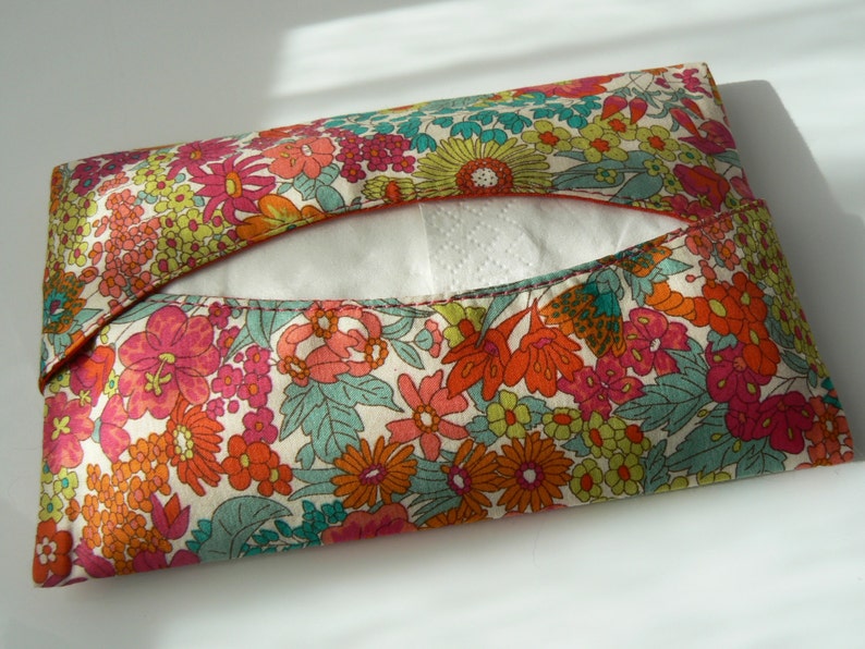 Pocket tissue holder in liberty fabric paper handkerchiefs image 1