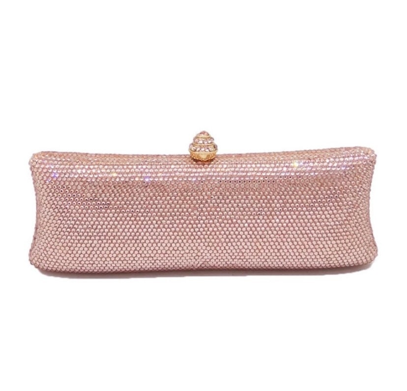 rose gold prom clutch
