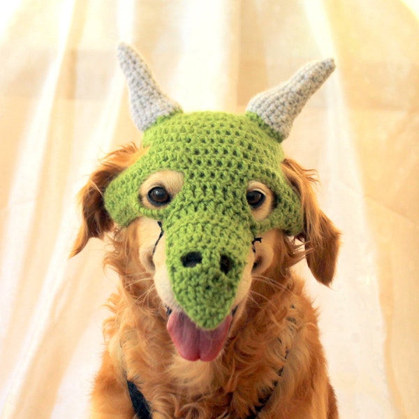 Dragon Costume for Dogs, Dinosaur Dog Mask, Dog Dragon Costume, Dinosaur Dog Hat, Halloween Dog Costume, Large Breed Dog Costume Dragon