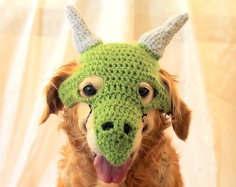 Costume de dragon pour chiens, masque de chien dinosaure, costume de dragon de chien, chapeau de chien de dinosaure, costume de chien d’Halloween, dragon de costume de chien de grande race