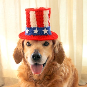 4th of July Dog Hat, Independence Day Hat for Dogs, Uncle Sam Hat for Dogs, July 4 Pet Costume, American Flag Dog Hat, 4th of July Pet Hat