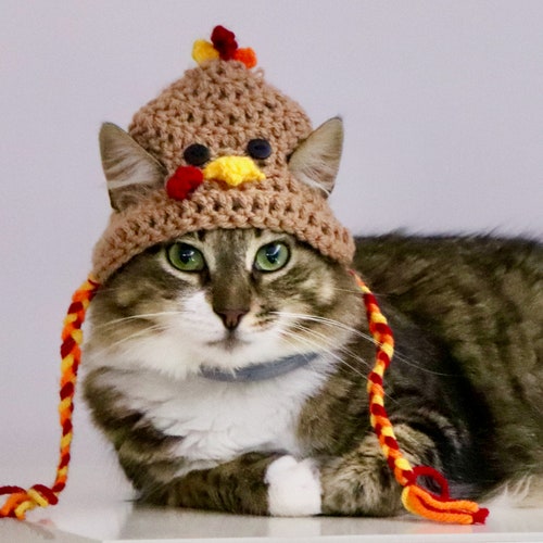 Thanksgiving Turkey Hat for Cats Funny Turkey Cat Hat With Etsy