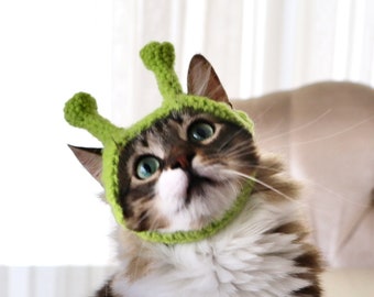 Alien Cat Hat, Cat Alien Antennae Headband, Outerspace Scifi Extraterrestrial Halloween Costume for Cats Small Pets, Cute Funny Cat Costume