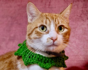 Weihnachts-Elfen-Halsband für Katzen, grünes Elfen-Halsband für Kätzchen, Katzen oder kleine Hunde, Urlaubs-Accessoire/Foto-Requisite für kleine Haustiere