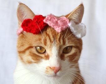 Bandeau de cœur pour chats, accessoires pour chats de la Saint-Valentin, accessoire photo pour chats pour la Saint-Valentin, accessoires pour chats mignons, vêtements pour chats