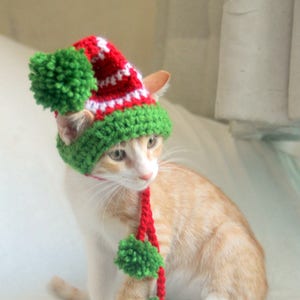 Elf Hat for Cats, Cat Elf Hat, Holiday Cat Hat, Christmas Hat for Cats