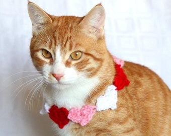 Accessoire pour chat de la Saint-Valentin, Collier / Collier pour chats, Collier pour chat de la Saint-Valentin, Accessoire pour chat mignon, Vêtements pour chats de la Saint-Valentin