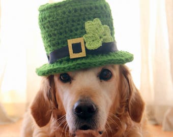 St. Patrick's Day Dog Hat, Leprechaun Hat for Dogs, Leprechaun Dog Costume, St. Patrick's Day Dog Costume, Bearded Dog Hat,