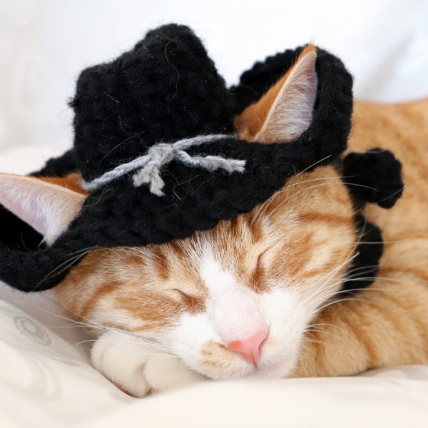 Cowboy Hat for Cats, Country Western Cat Hat, Cowboy Costume for Cats, Funny Cat Hats, Small Cowboy hat for Pets, Cat Photo Prop, Cat Cowboy