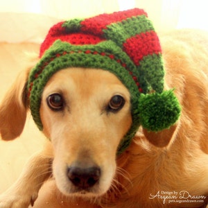 Santa&#39;s Helper Dog Hat, Elf Hat for Dogs, Dog Elf Hat, Holiday Dog Hat, Christmas Hat for Dogs, Santa&#39;s Helper Dog Costume, Elf Dog Outfit