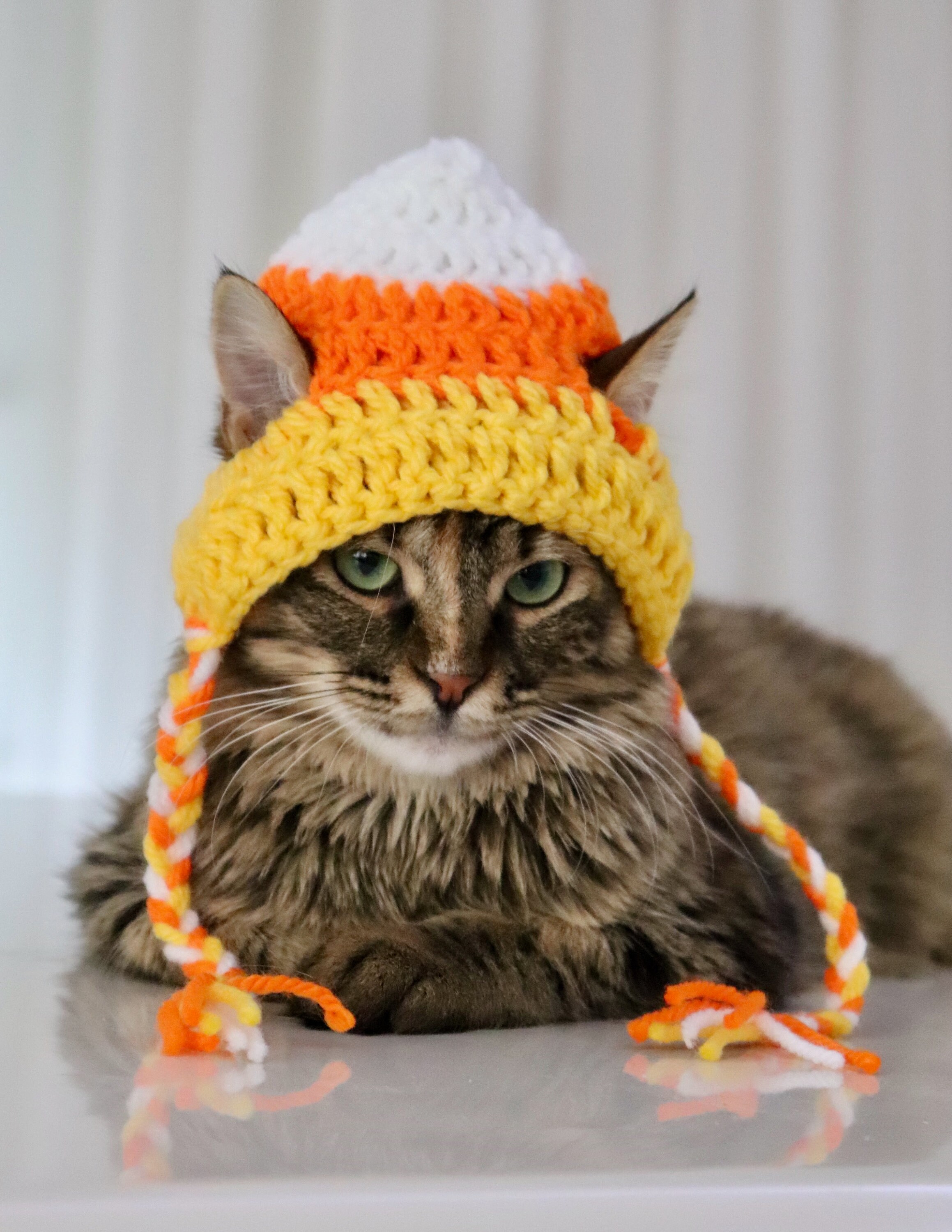 ???Handmade Crochet Candy Corn Hat??? Crochet Candy Corn Hat Tutorial | Halloween Hat Pattern  main image 2