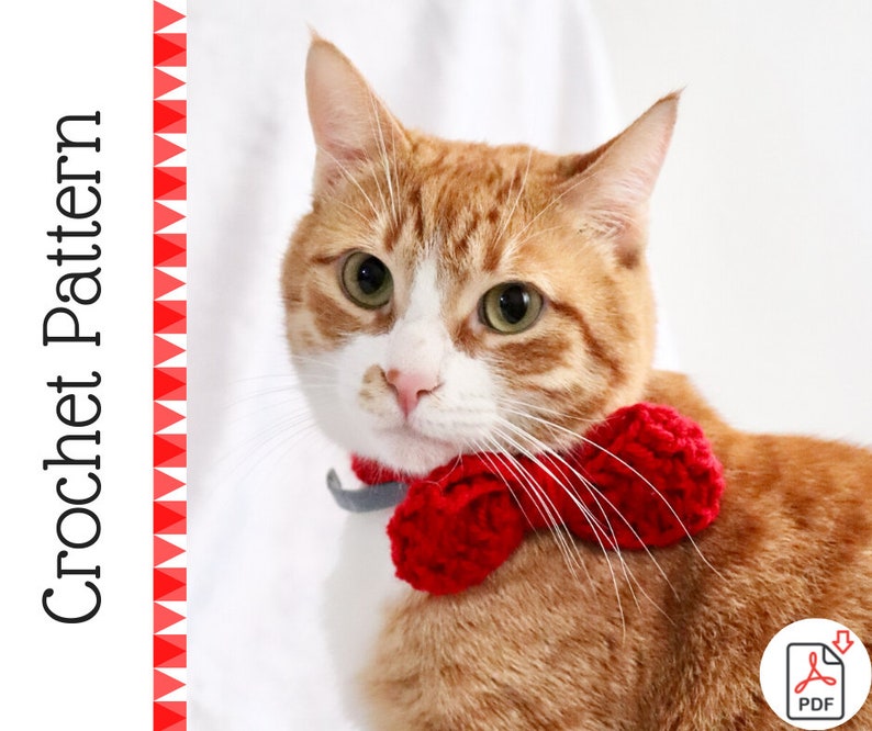 CROCHET PATTERN Cat Bow Tie Beginner Friendly Crochet Cat Etsy UK