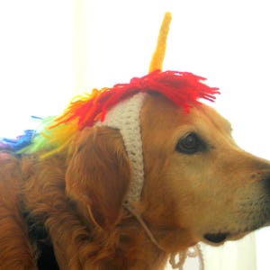 Unicorn Costume for Dogs, Unicorn Mane and Horn for Large Breed Dogs, Halloween Costumes for Pets, Unicorn Dog Hat, Funny Dog Accessories image 7