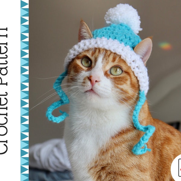 Crochet Cat Hat Pattern, Beginner Friendly Crochet Pattern for Cats, Cat Beanie Crochet Pattern, Downloadable Pattern Crochet Cat Accessory
