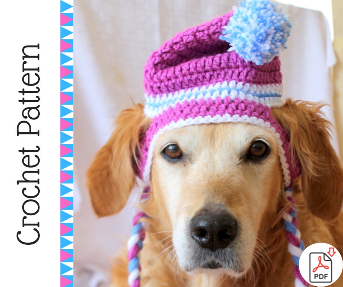 Crochet Dog Hat Pattern Crochet Beanie Hat Pattern for Large Etsy