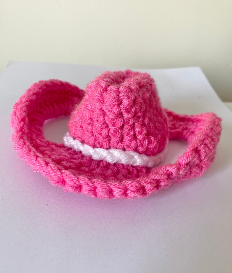 Pink Cowboy Hat for Cats, Cowgirl Cat Hat, Cute Halloween Costume for Cats, Small Cowboy hat for Pets, Feline Texas Country Western Cat Hat image 3
