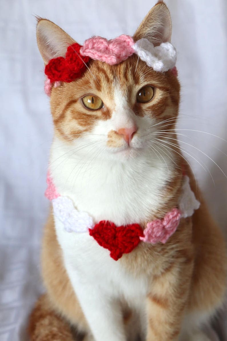 Heart Headband for Cats, Valentine's Day Cat Accessories, Cat Photo Prop for Valentines Day, Cute Cat Accessories, Cat Valentines Apparel immagine 3