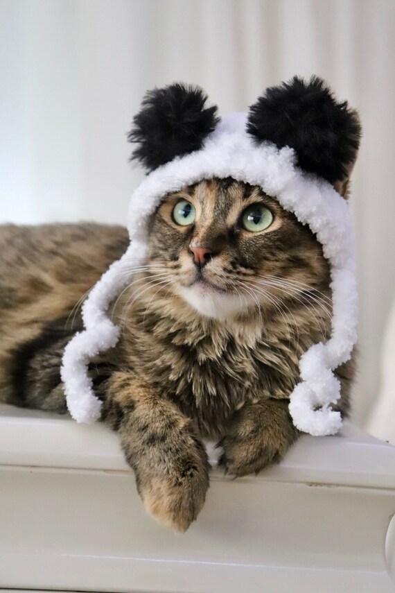 Fluffy Panda / Bear Hat for Cats Bear Costume Accessory for Etsy