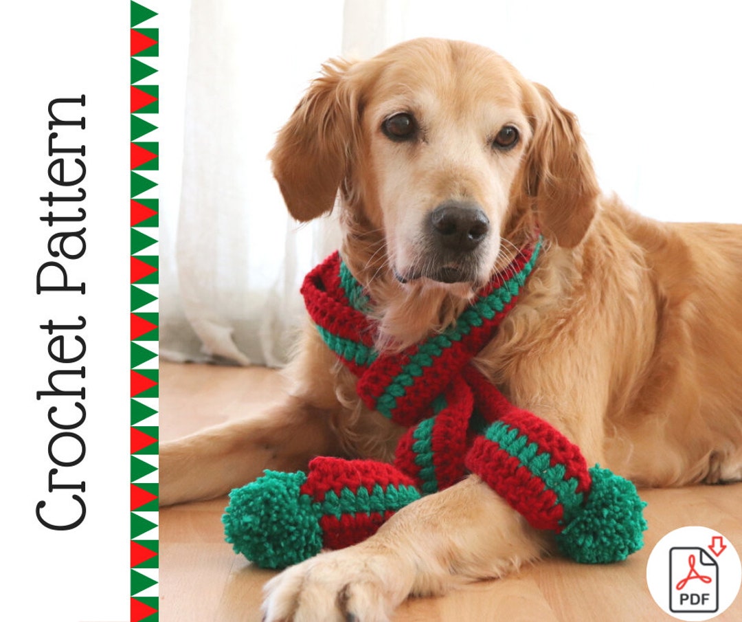 Dog Scarf Crochet Pattern, PDF Crochet Pattern for Medium Large Size