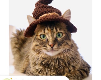 Crochet Pattern: Witch Hat for Cats, PDF Instructions for Cat