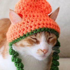 Crochet Pumpkin Hat Pattern for Cats Extra Small Dogs, Jackolantern Cat Hat Crochet Pattern, Halloween / Fall Crochet Pattern for Pets image 8