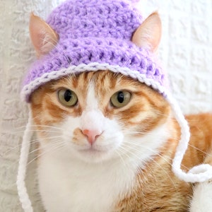 Crochet Cat Hat Pattern, Beginner Friendly Crochet Pattern for Cats, Cat Beanie Crochet Pattern, Downloadable Pattern Crochet Cat Accessory image 4