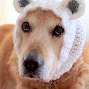 Modèle au crochet : snood pour chien ours, instructions PDF pour snood pour chien au crochet avec oreilles d'ours, accessoire/costume au crochet pour grands chiens image 8