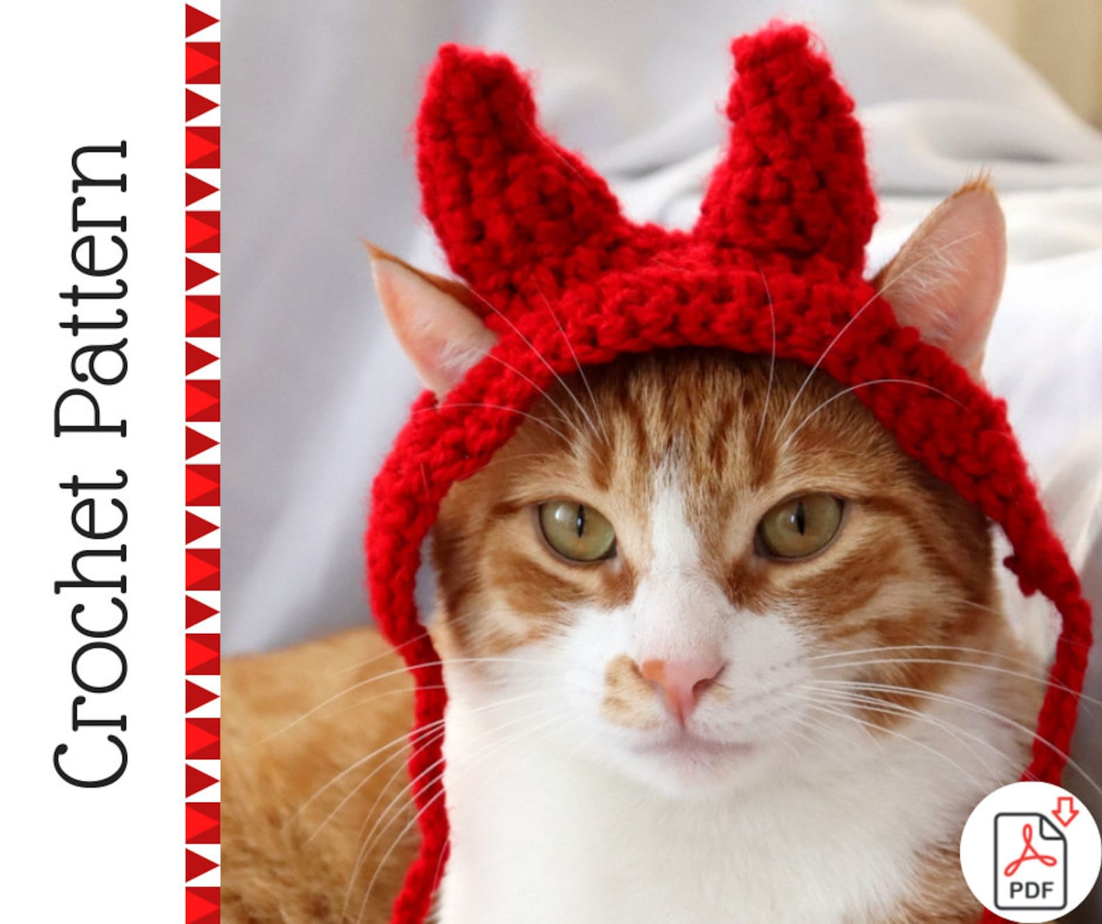 Crochet Pattern Devil Horn Hat / Headband for Cats Crochet Etsy